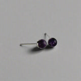 Amethyst Round Post Earring