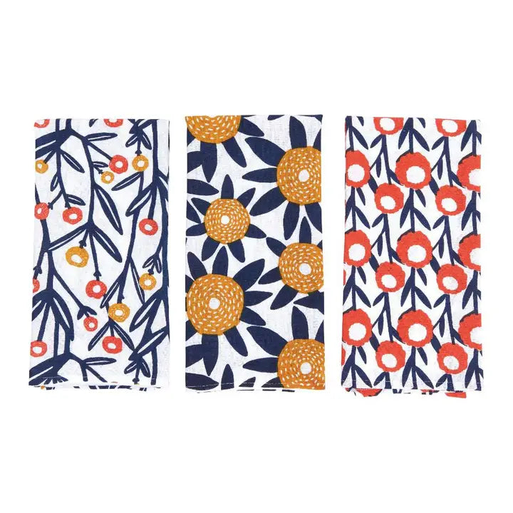 Field of Flowers Cotton Kitchen Towels, Set of 3