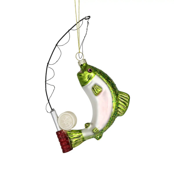 Fishing Handmade Glass Christmas Ornament