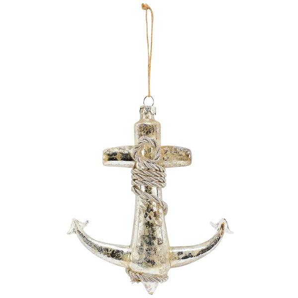 Glass Anchor Ornament