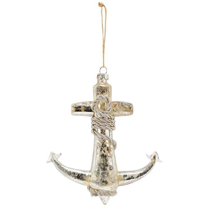 Glass Anchor Ornament