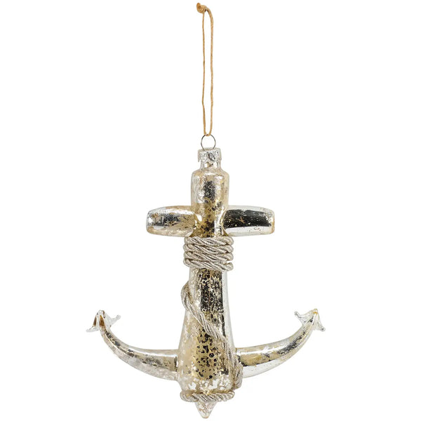Glass Anchor Ornament