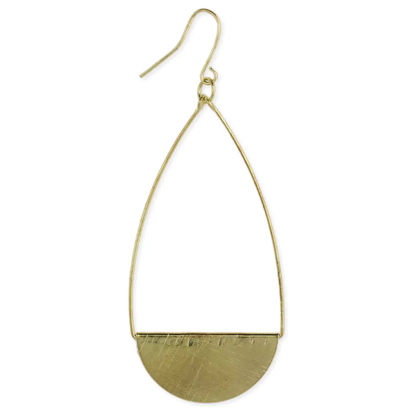 Brushed Gold Teardrop Earring