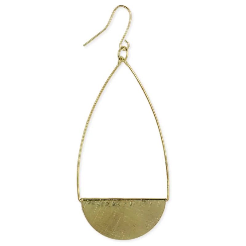 Brushed Gold Teardrop Earring