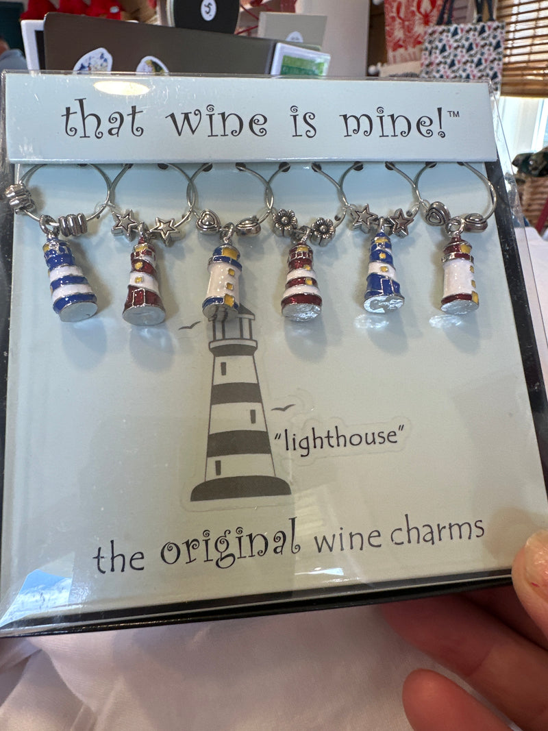 Lighthouse wine charm
