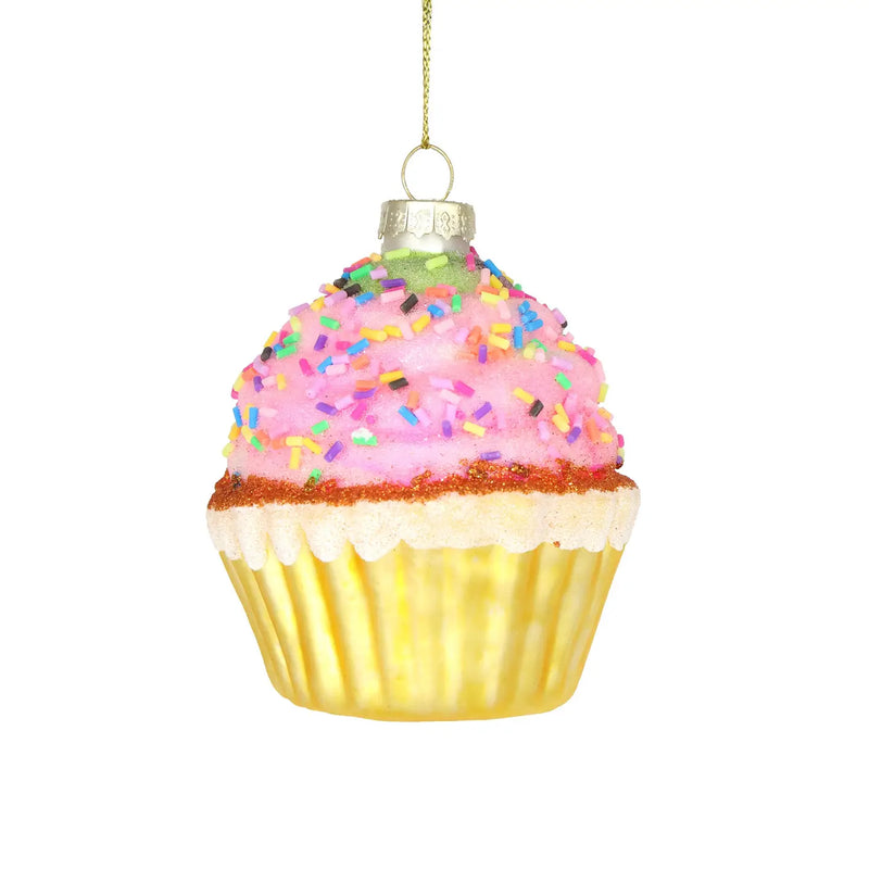 Chocolate Cupcake, Vintage Handmade Holiday Ornament