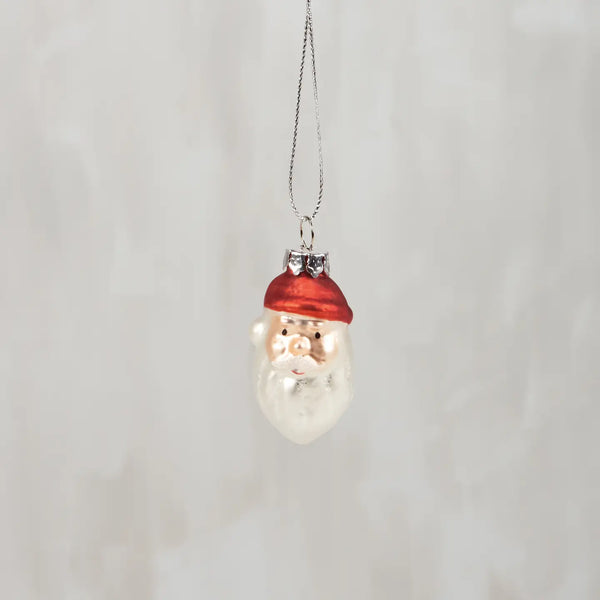 Glass Santa Ornament set