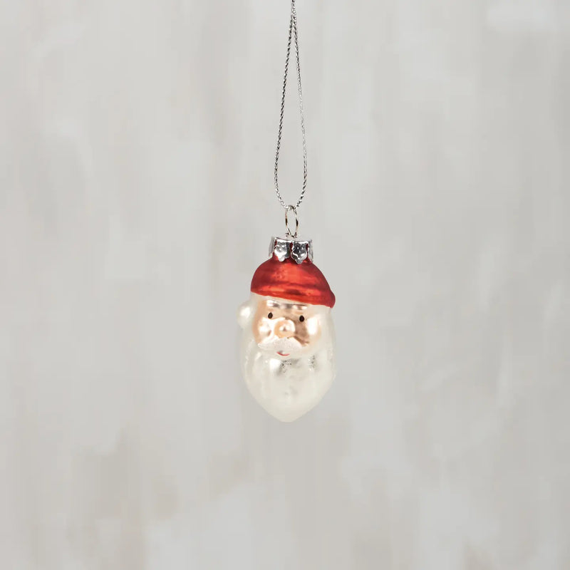 Glass Santa Ornament set