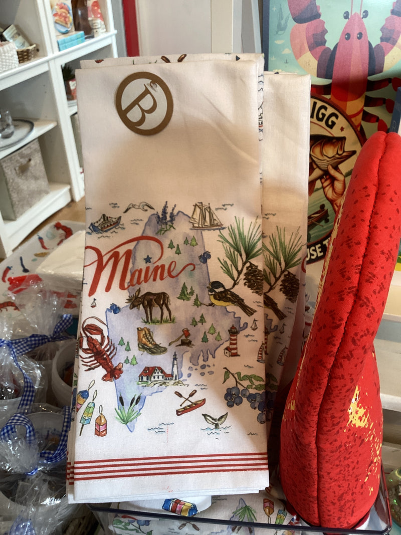 Double Maine tea towel