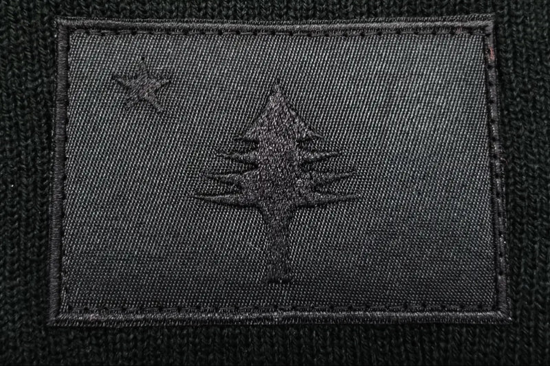 Maine Flag Beanie Hat - Black