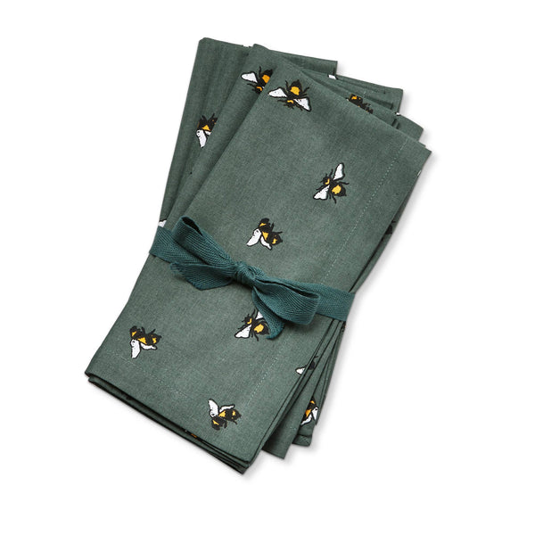 Honey Bee Napkin Set of 4 - Green, Multi
