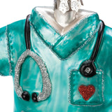 Glass Nurse Scrubs Ornament