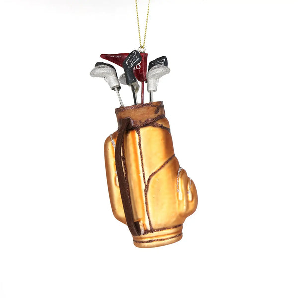 Golf Clubs Handmade Glass Christmas Tree Ornament