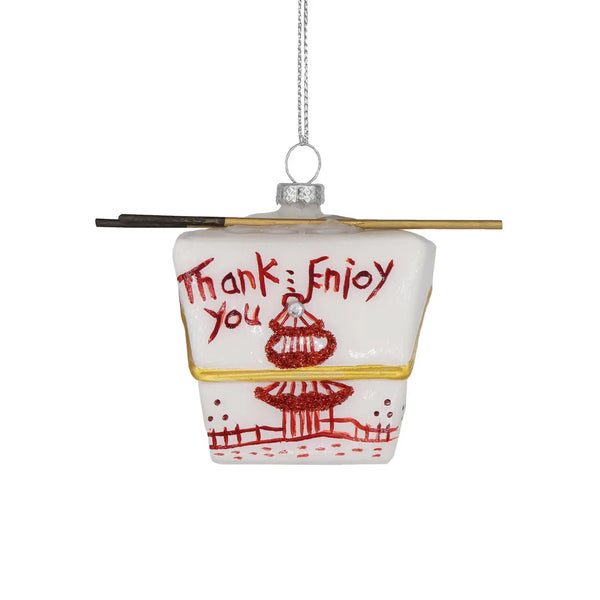 Chinese Take Out, Retro Glass Ornament
