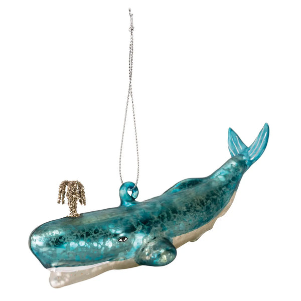 Glass Blue Whale Ornament