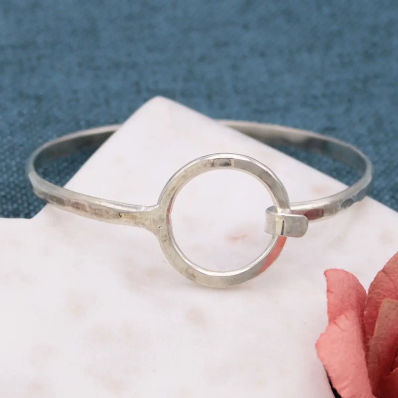 Circle of Trust Gold or Silver  Hammered Cuff Bracelet