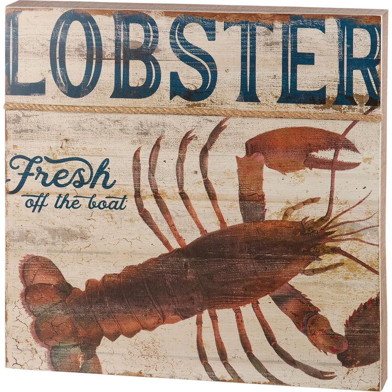 Lobster Fresh Off the Boat Box Sign