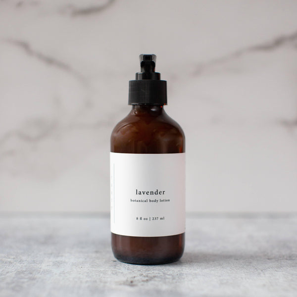 Vegan Lavender Body Lotion Glass Bottle - 173 Mercantile