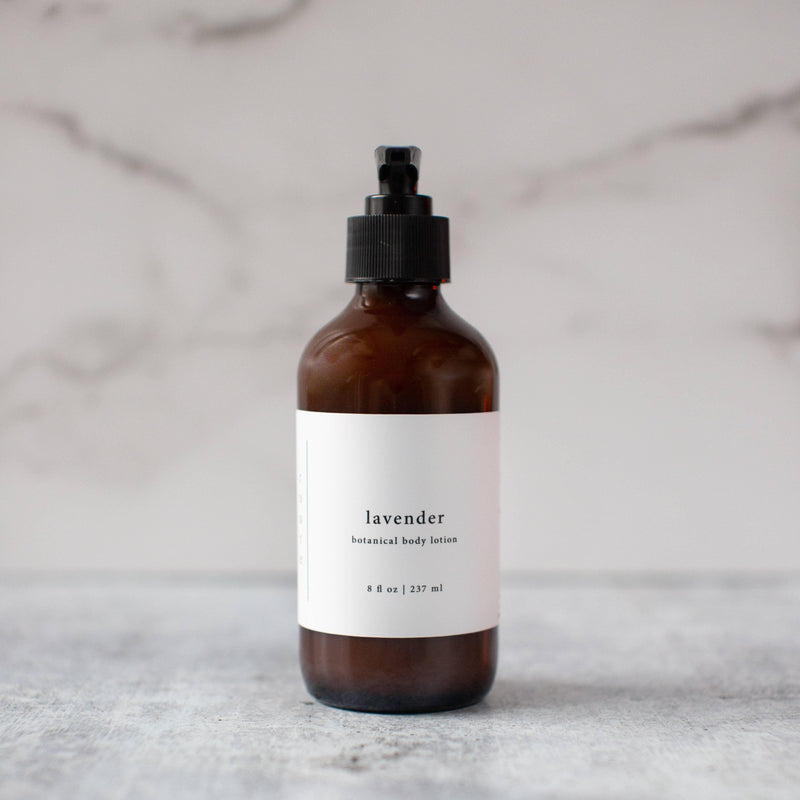 Vegan Lavender Body Lotion Glass Bottle - 173 Mercantile